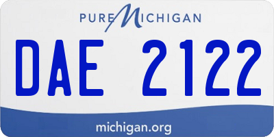 MI license plate DAE2122