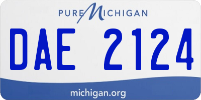 MI license plate DAE2124
