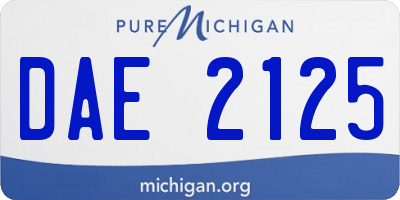 MI license plate DAE2125