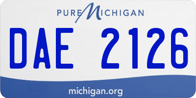 MI license plate DAE2126