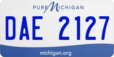 MI license plate DAE2127