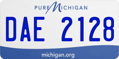MI license plate DAE2128