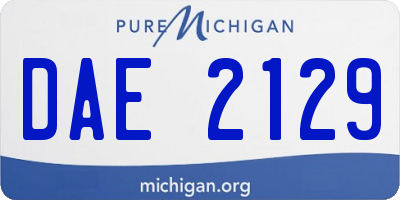 MI license plate DAE2129