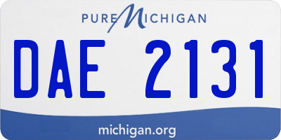 MI license plate DAE2131