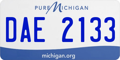MI license plate DAE2133