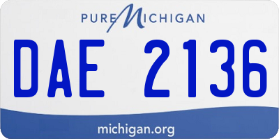 MI license plate DAE2136