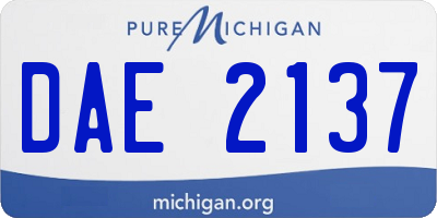 MI license plate DAE2137