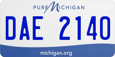 MI license plate DAE2140
