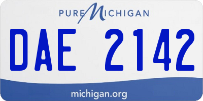 MI license plate DAE2142