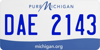 MI license plate DAE2143