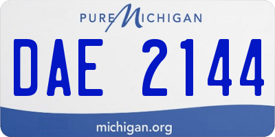 MI license plate DAE2144