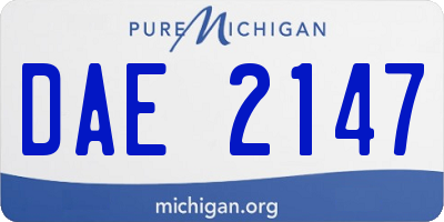 MI license plate DAE2147