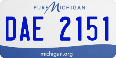 MI license plate DAE2151