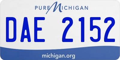 MI license plate DAE2152