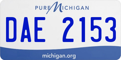 MI license plate DAE2153