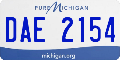 MI license plate DAE2154