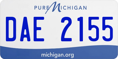 MI license plate DAE2155
