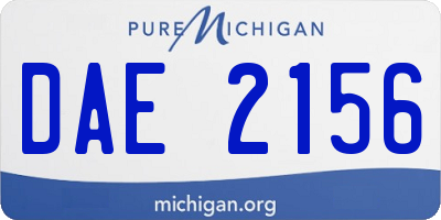 MI license plate DAE2156