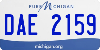MI license plate DAE2159