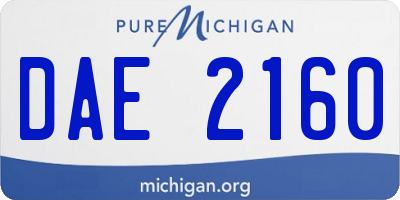 MI license plate DAE2160