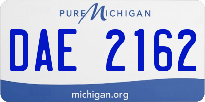 MI license plate DAE2162
