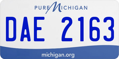 MI license plate DAE2163