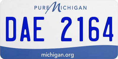 MI license plate DAE2164