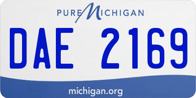 MI license plate DAE2169