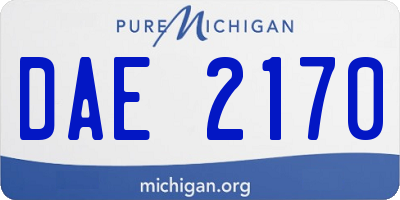 MI license plate DAE2170