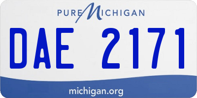 MI license plate DAE2171