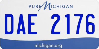 MI license plate DAE2176
