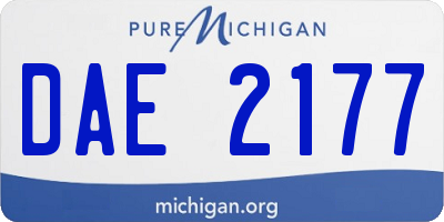 MI license plate DAE2177