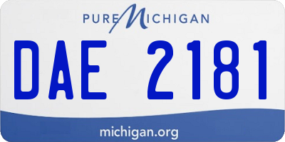 MI license plate DAE2181