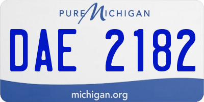 MI license plate DAE2182