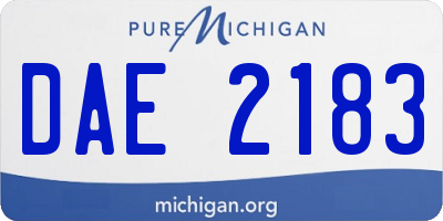 MI license plate DAE2183
