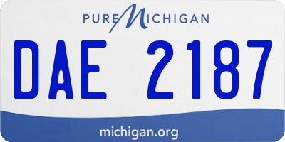 MI license plate DAE2187