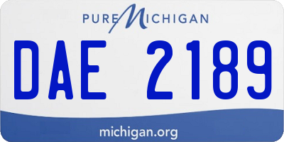 MI license plate DAE2189