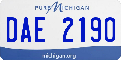 MI license plate DAE2190