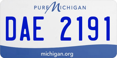 MI license plate DAE2191
