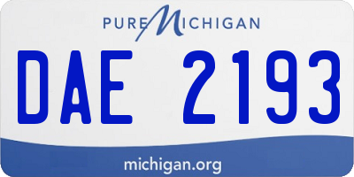 MI license plate DAE2193