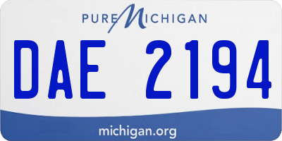 MI license plate DAE2194