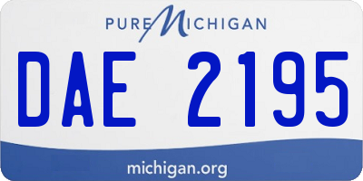 MI license plate DAE2195