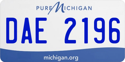 MI license plate DAE2196