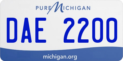 MI license plate DAE2200