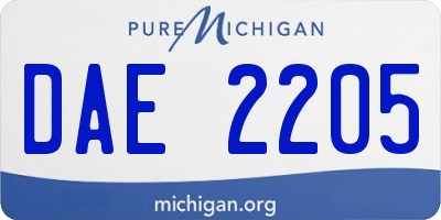 MI license plate DAE2205