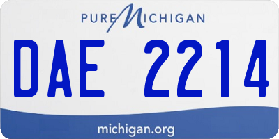 MI license plate DAE2214
