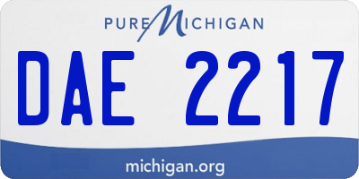 MI license plate DAE2217