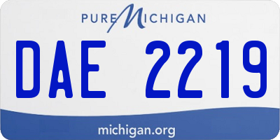 MI license plate DAE2219