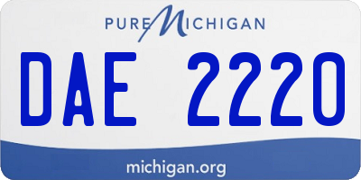 MI license plate DAE2220