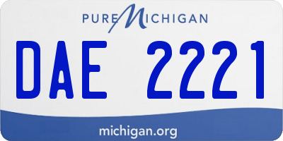 MI license plate DAE2221